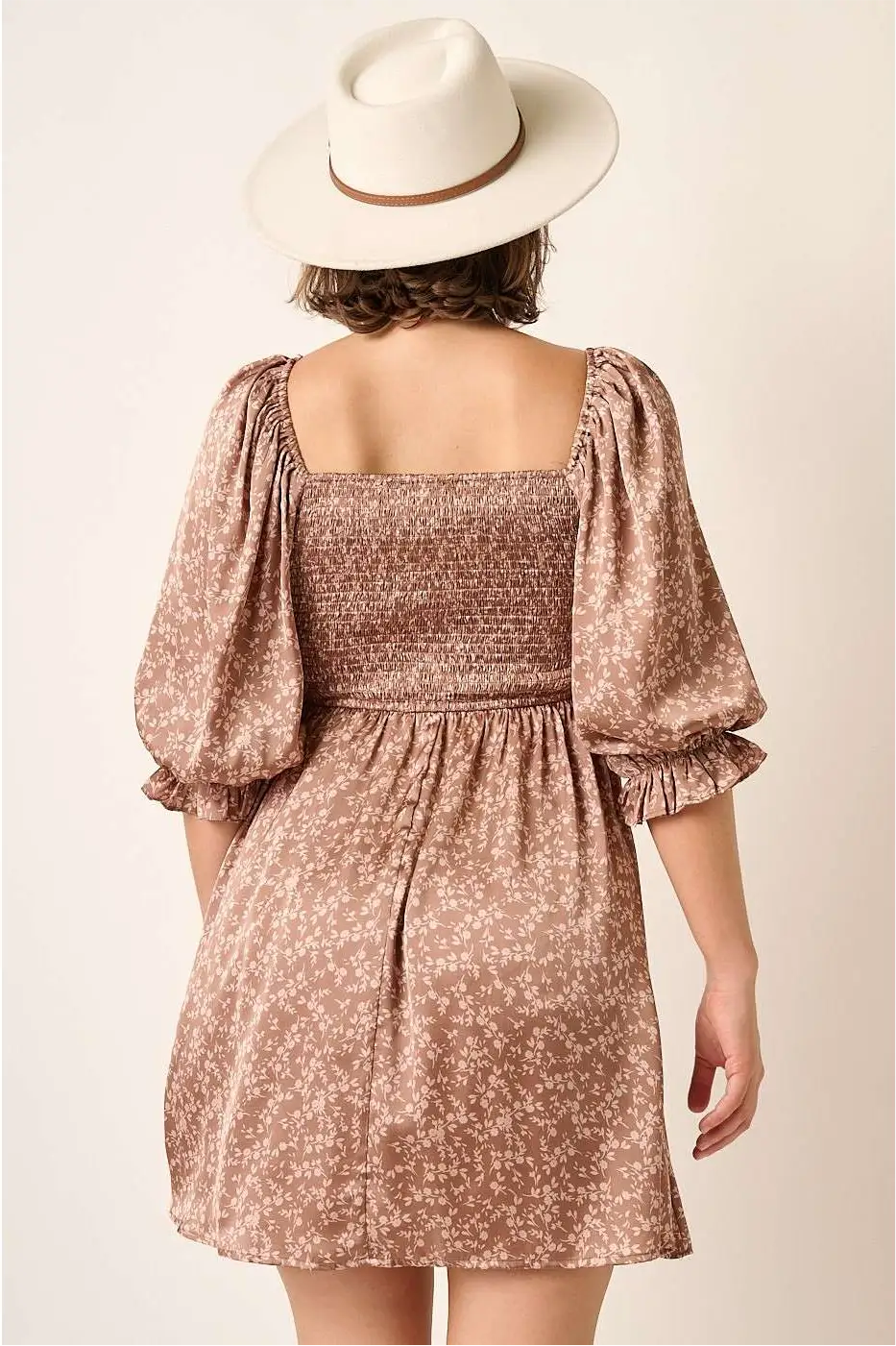 plus size floral smocked baby doll dress
