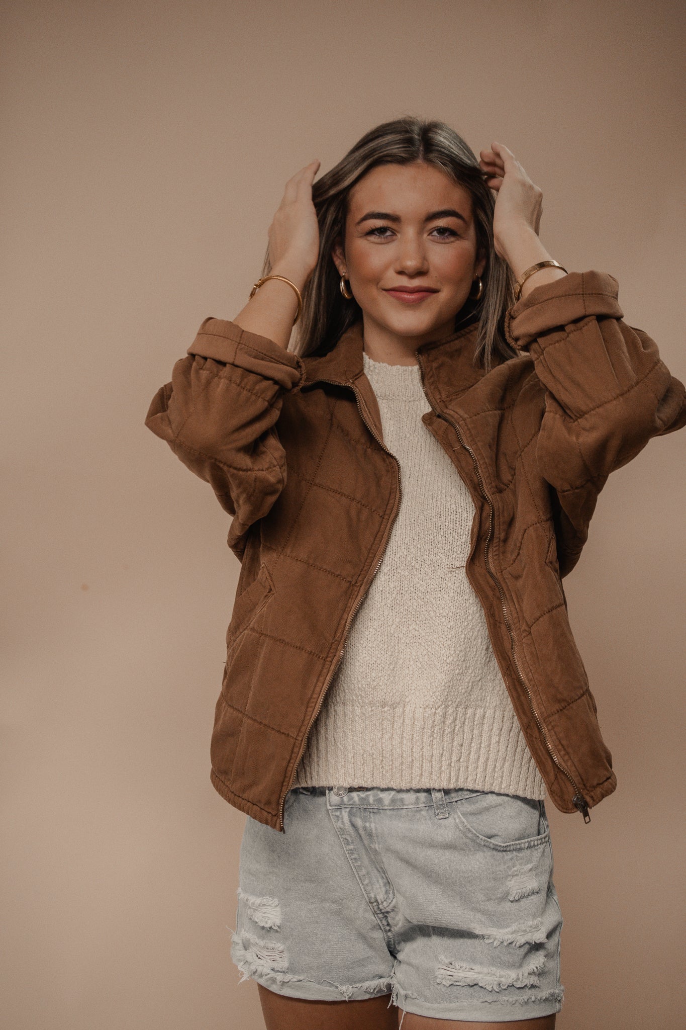 chocolate quilted jacket