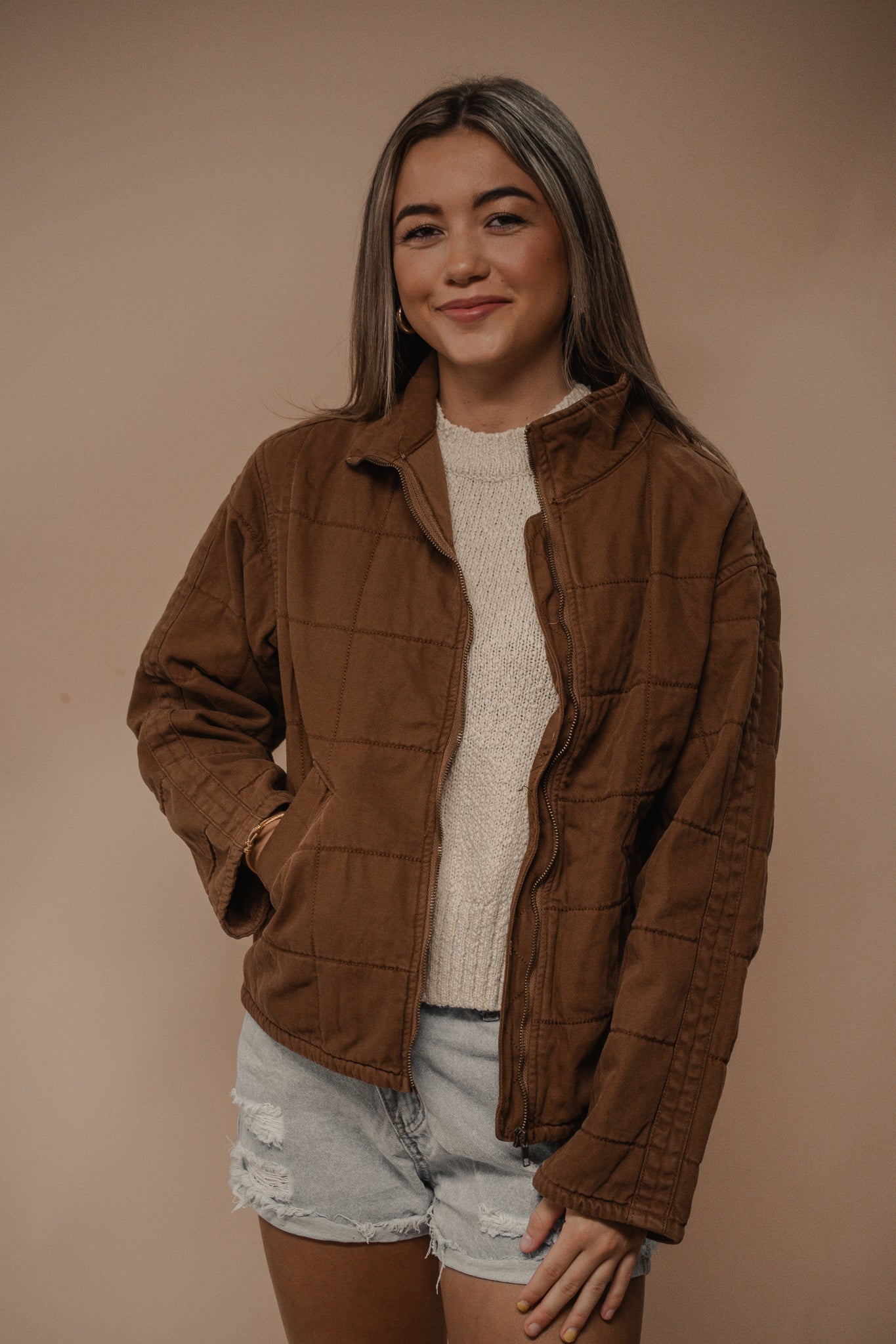 chocolate quilted jacket