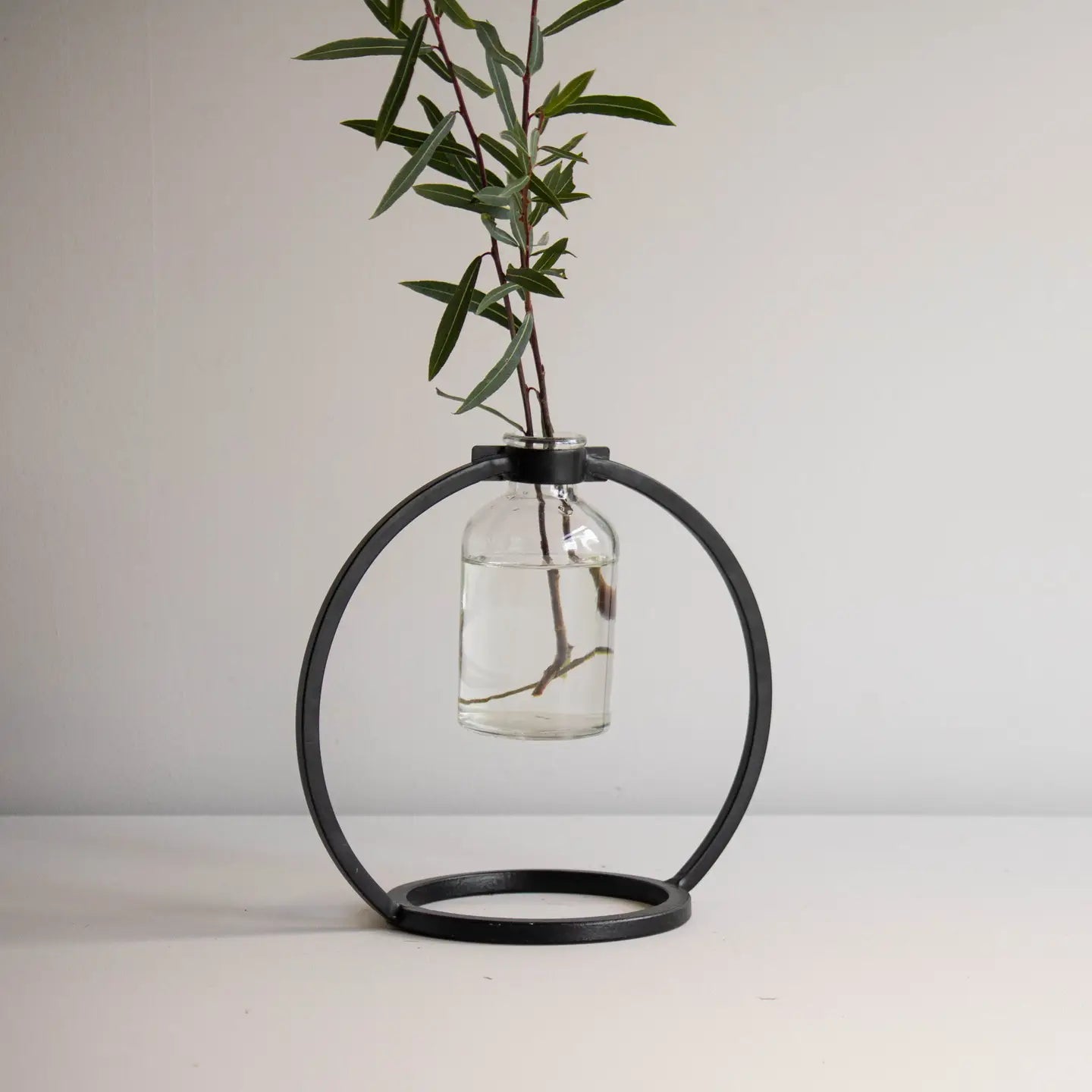 auden black & glass vase