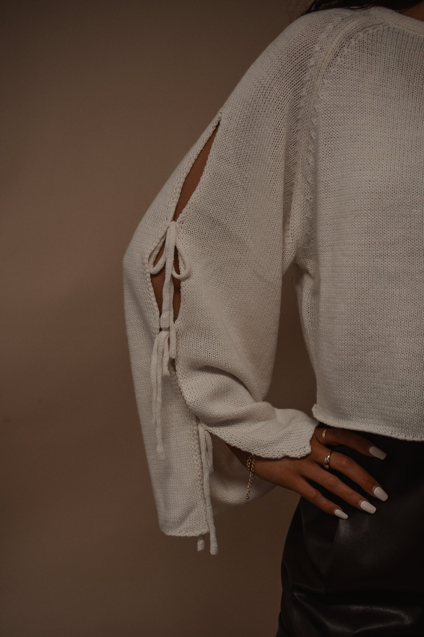 bow tie sleeve sweater
