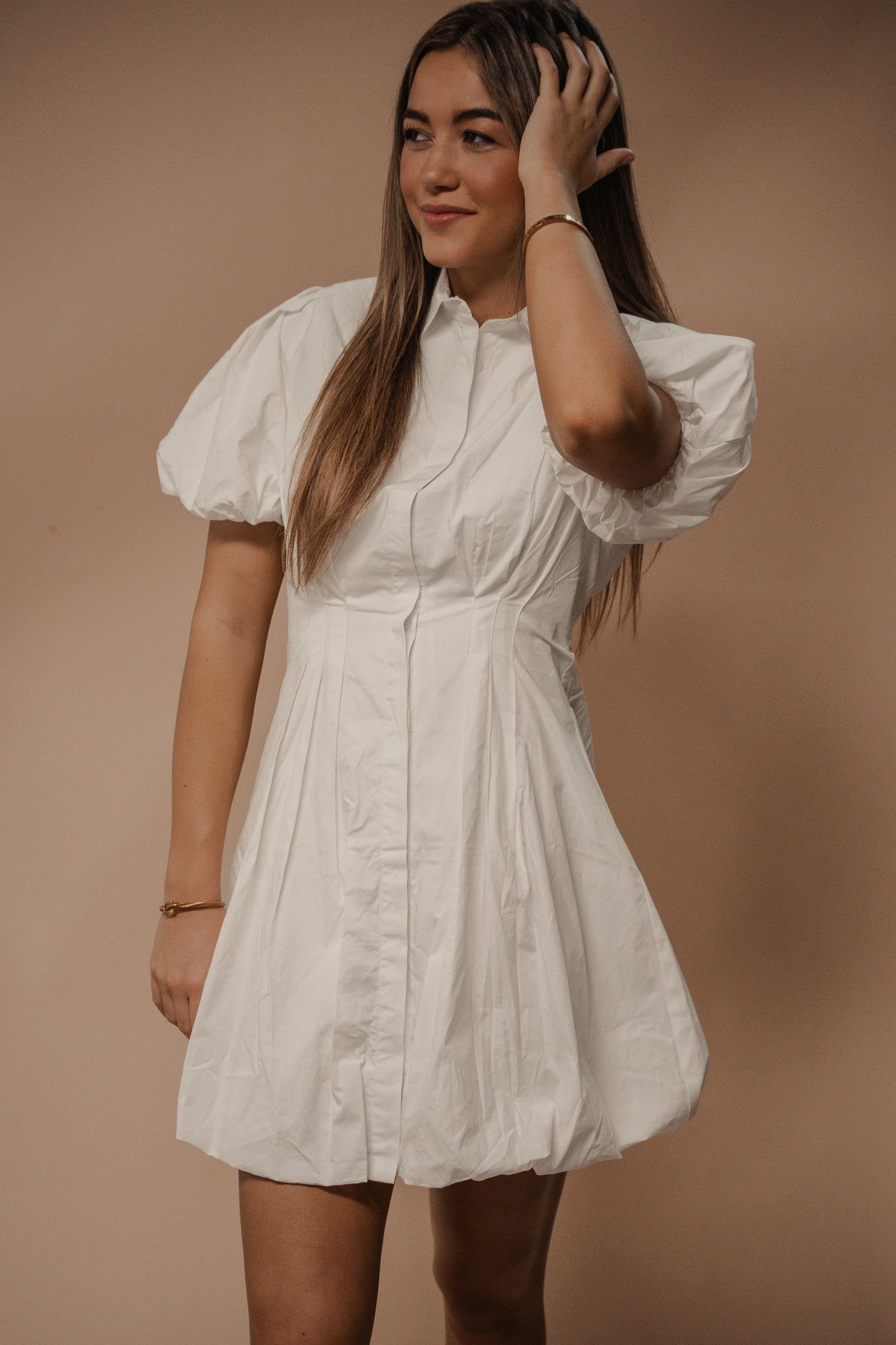 balloon sleeve mini dress