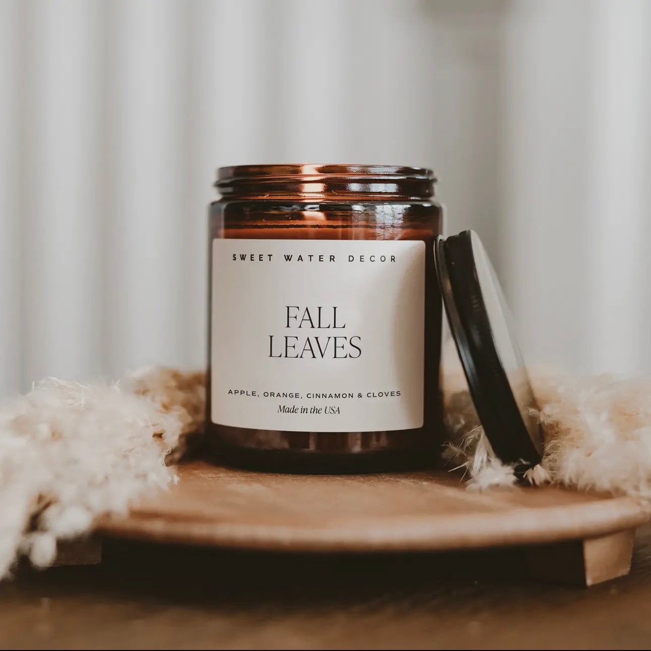 fall leaves candle