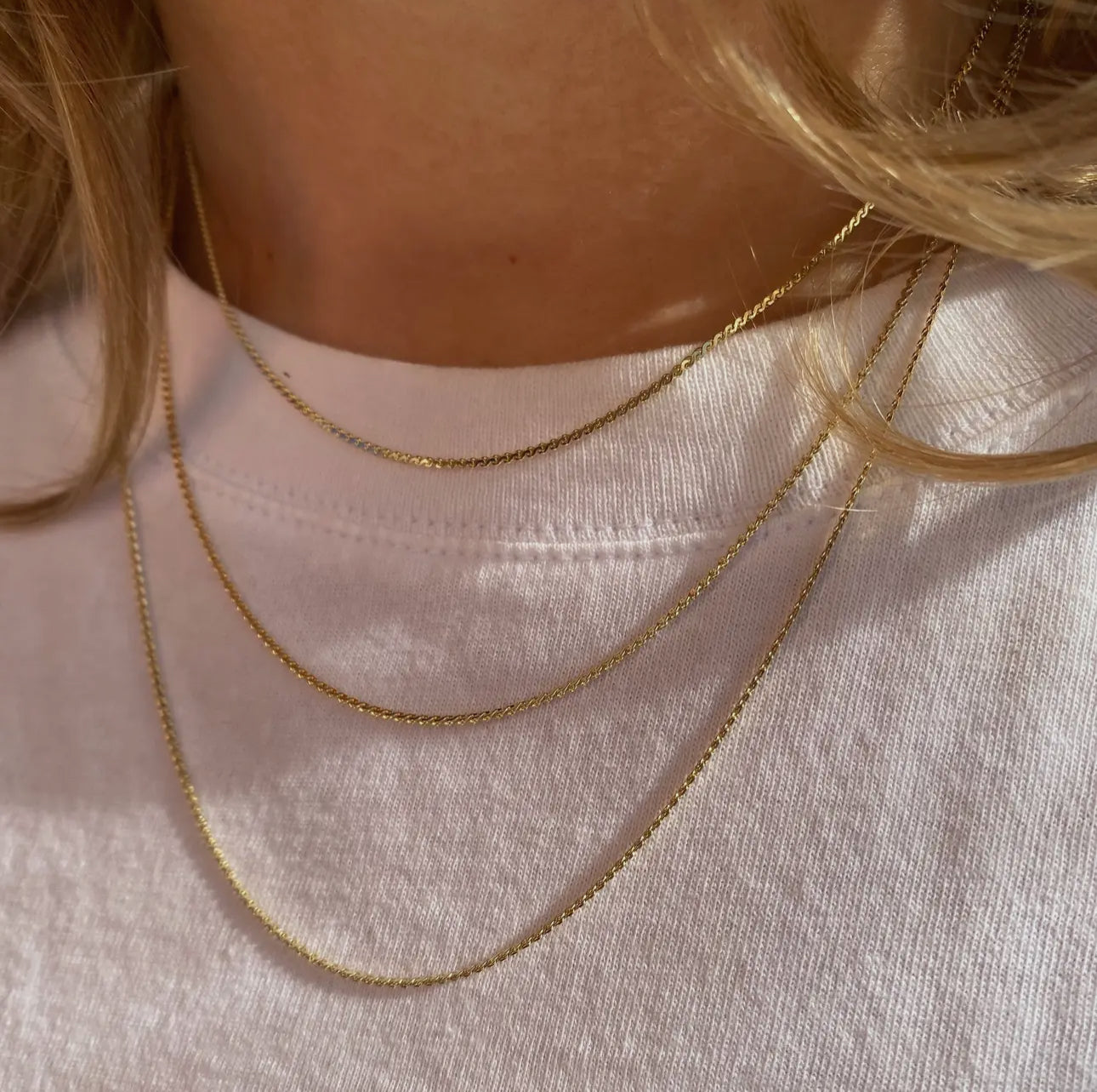 18k gold filled dainty chain necklace