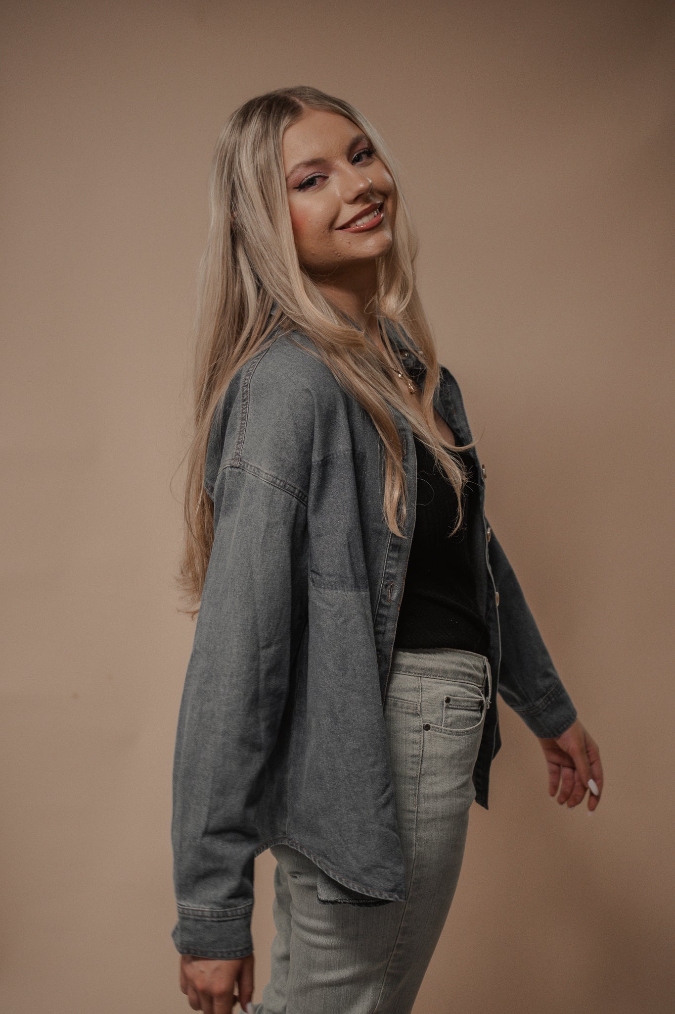 denim button down