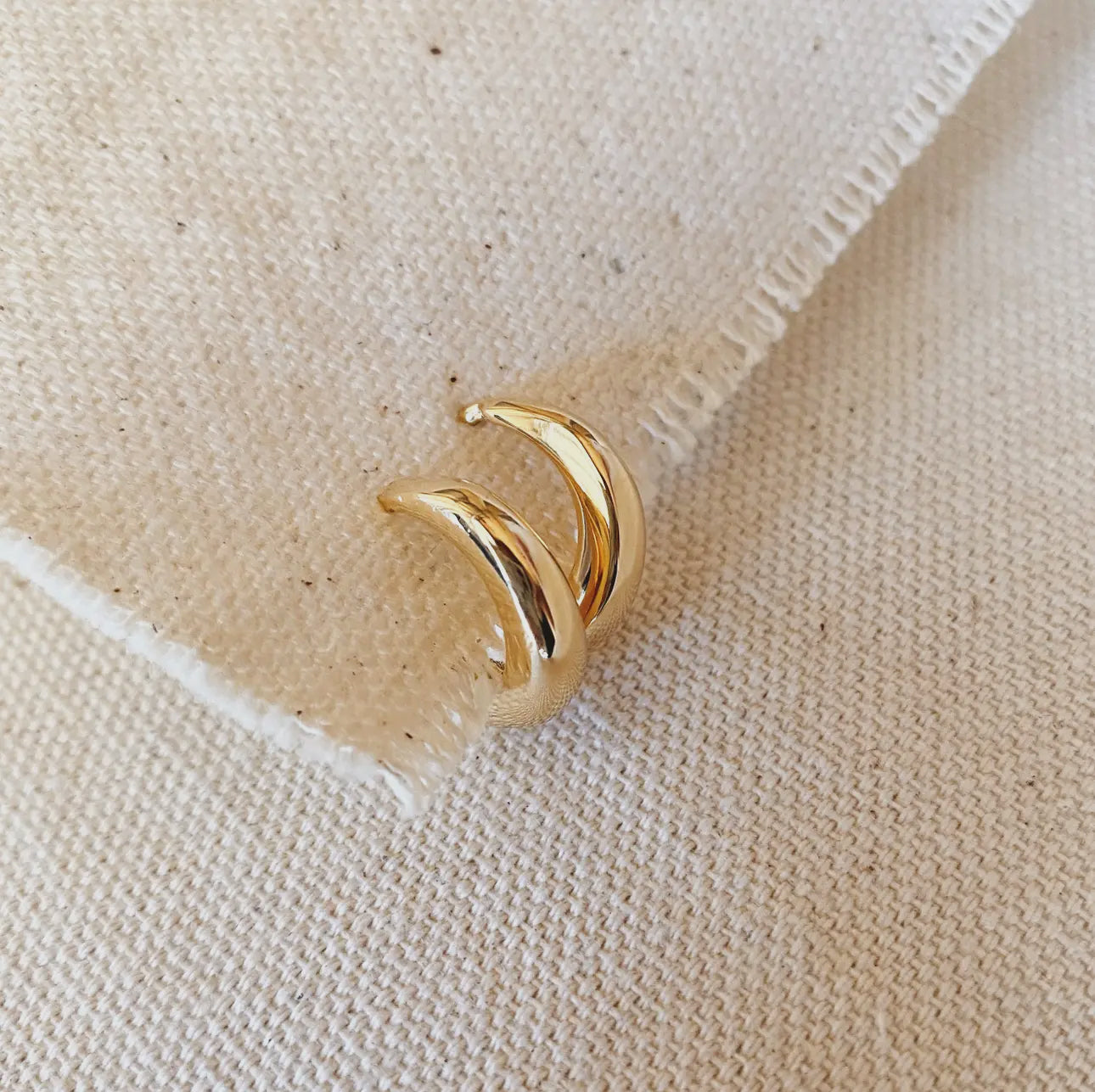 18k gold filled artisan style clicker hoop earrings