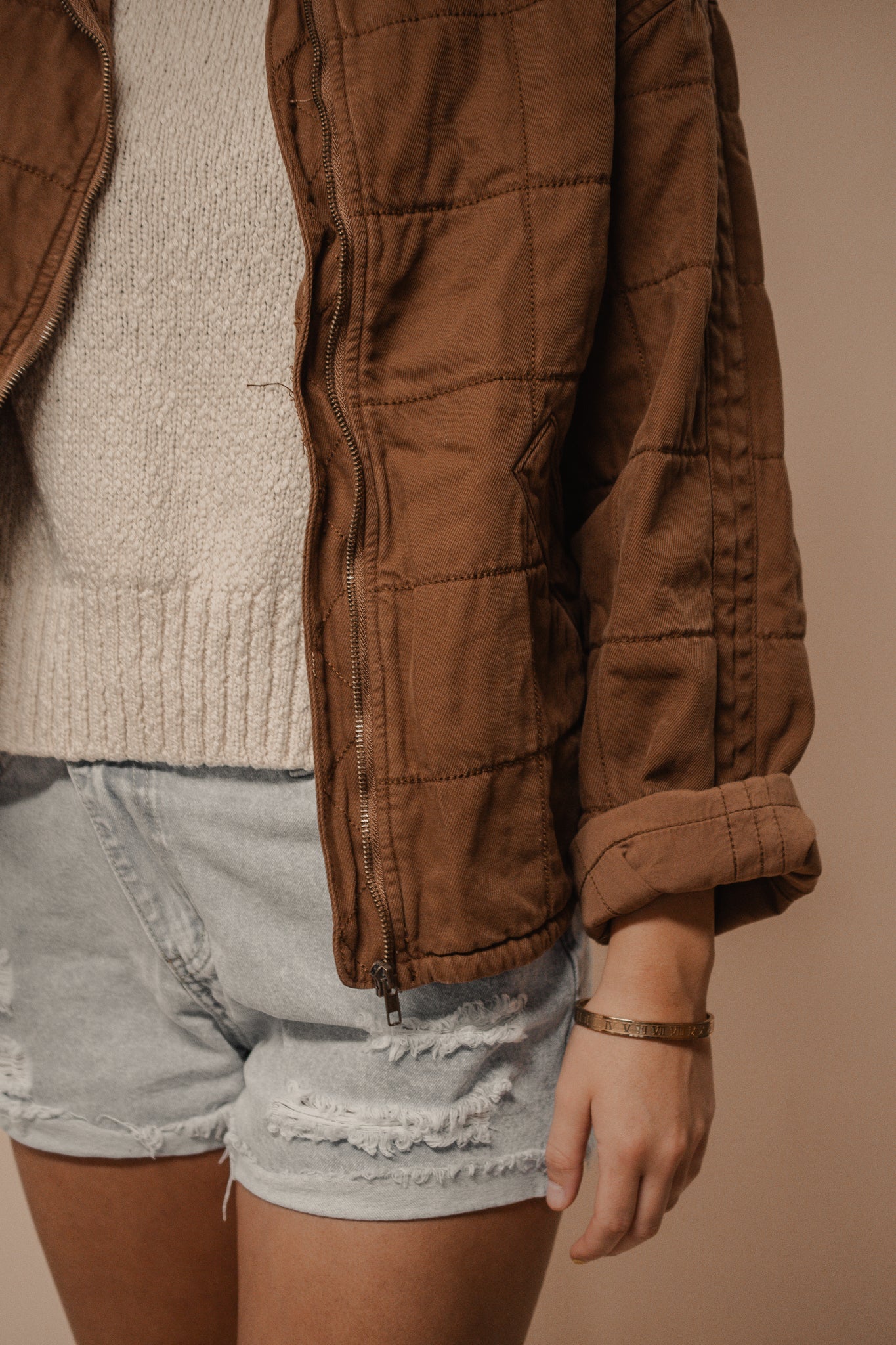 chocolate quilted jacket