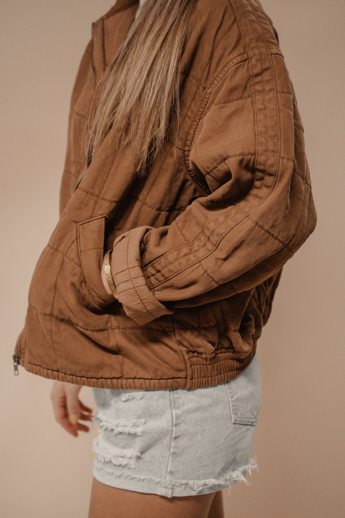 chocolate quilted jacket