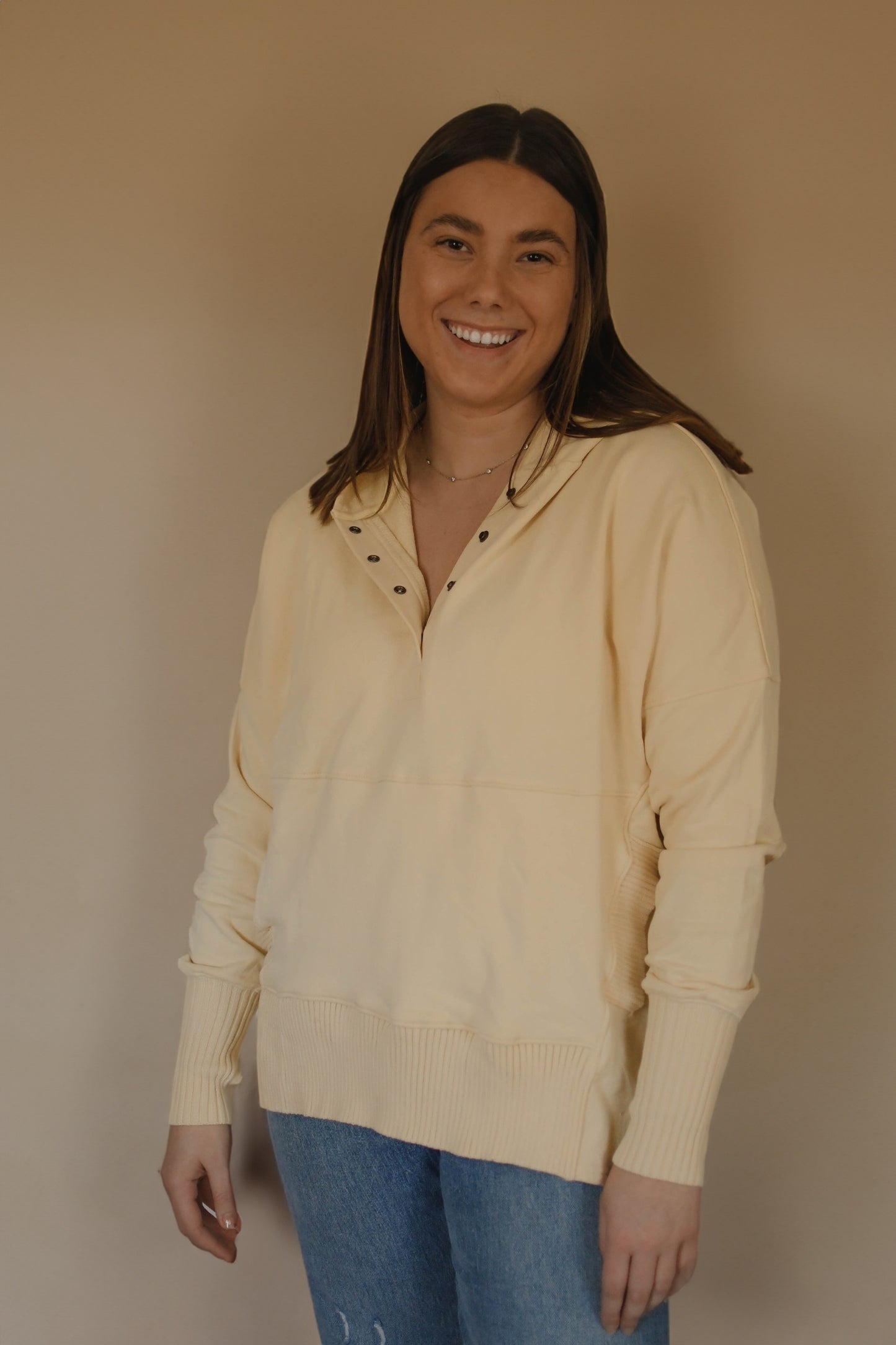 oversized cream hoodie