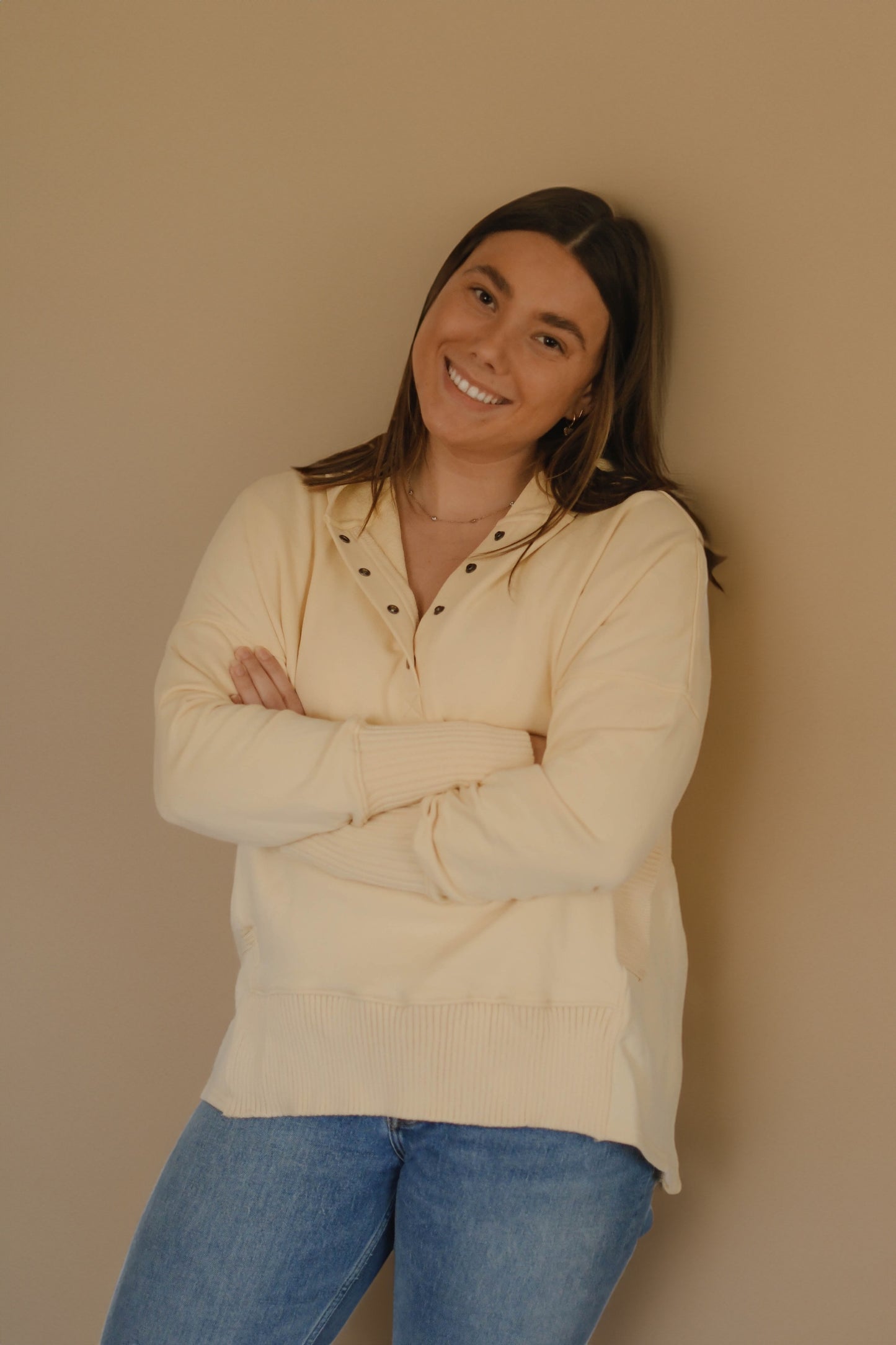 oversized cream hoodie