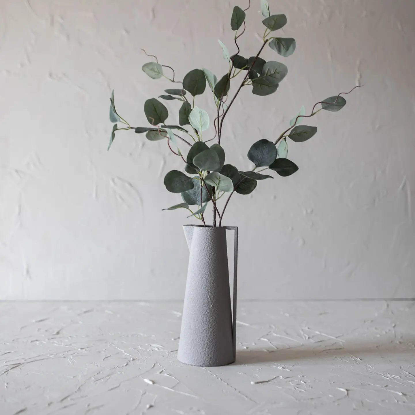 gray textured pitcher vase