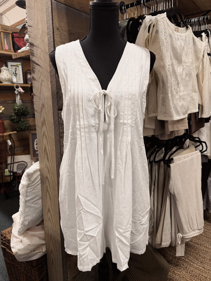 white tie front romper