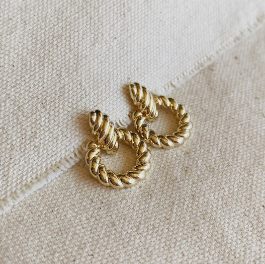 18k gold filled croissant drop earrings
