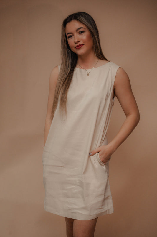 linen sleeveless dress