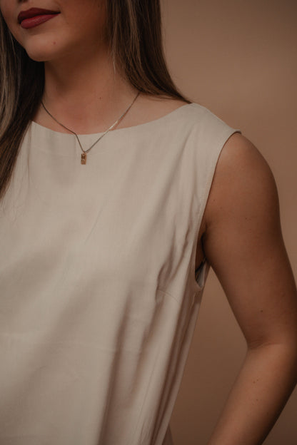 linen sleeveless dress
