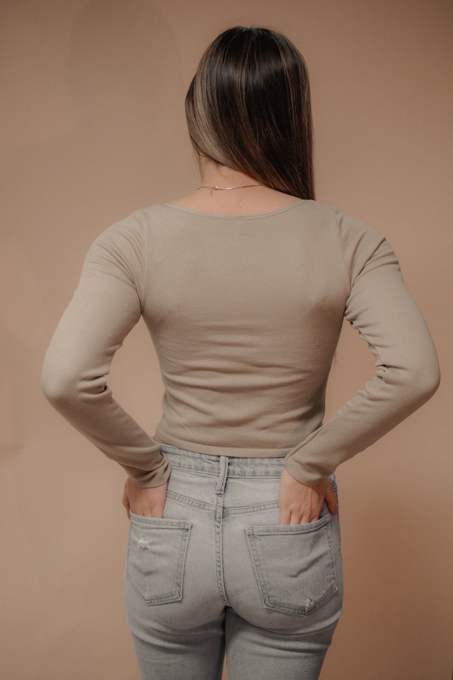 square-neck seamless long sleeve