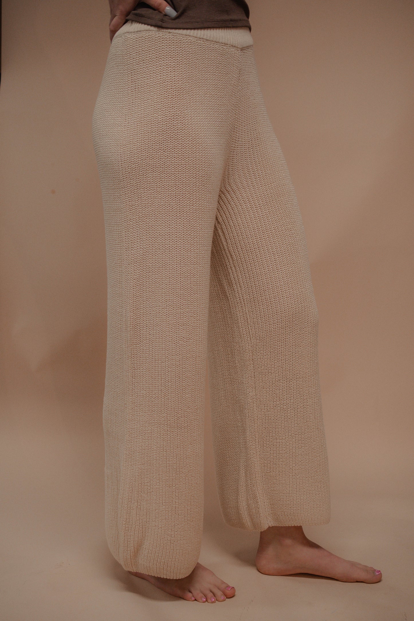 waffle sweater cropped pant