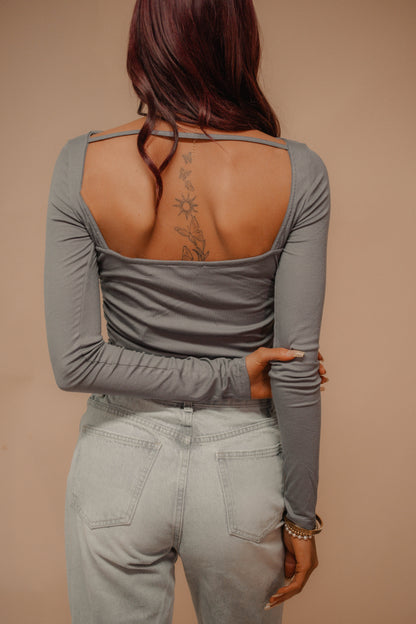 negroni open back boatneck long sleeve