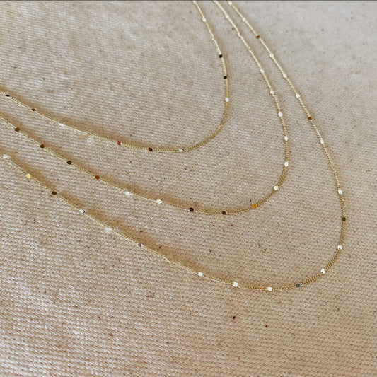 18k gold filled curb chain with pressed detail