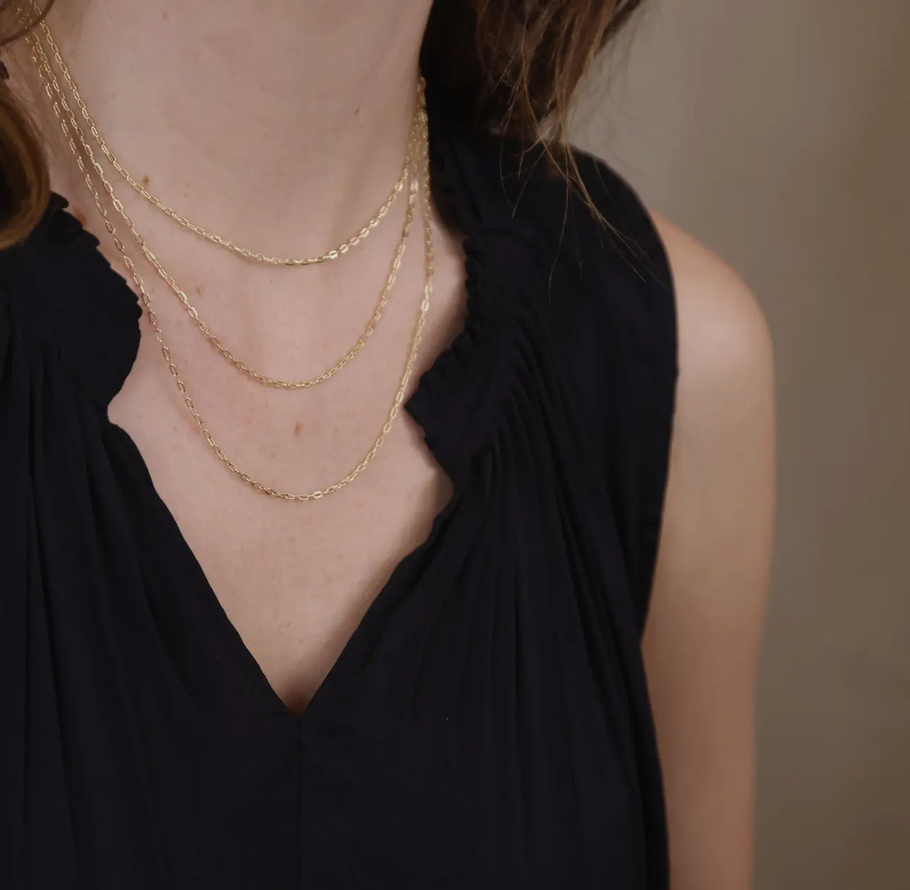 18k gold filled mini diamond cut paper clip chain