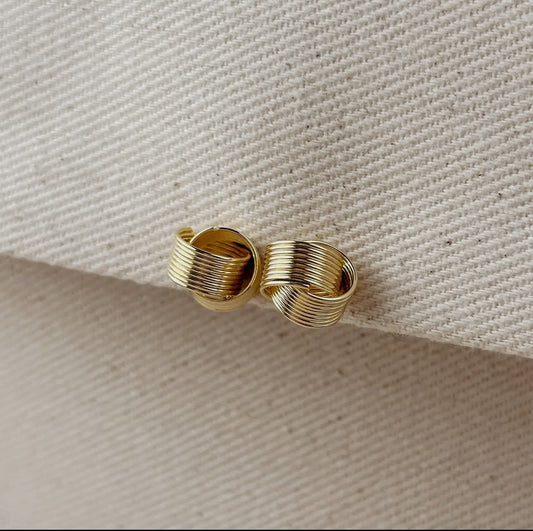 18k gold filled wire knot stud earrings