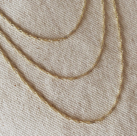 18k gold filled singapore chain