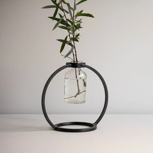auden black & glass vase