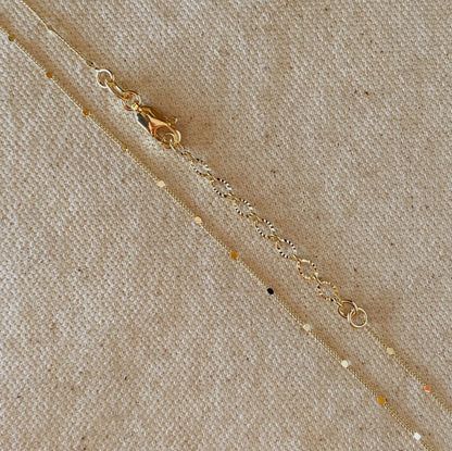 18k gold filled curb chain with pressed detail