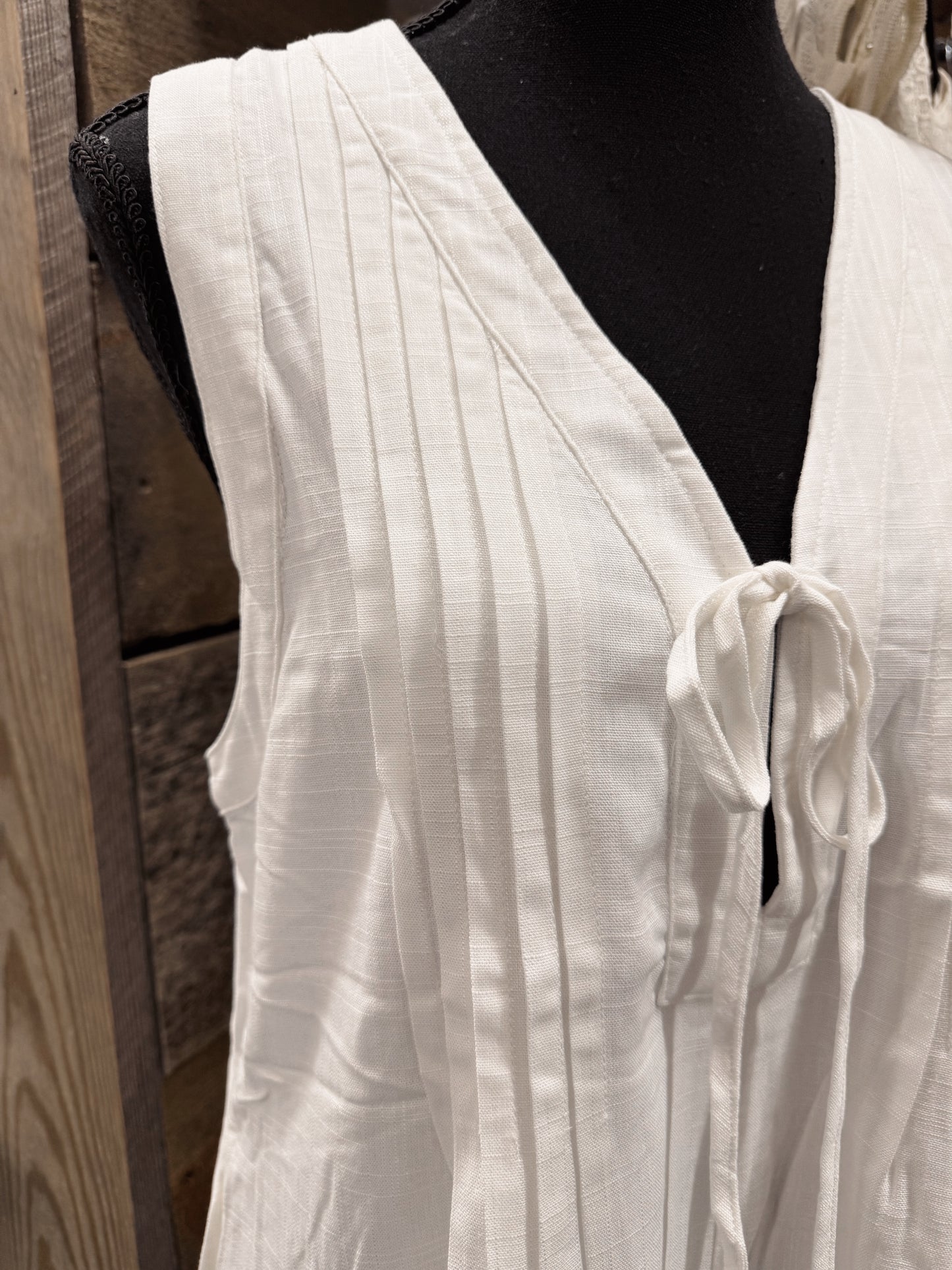 white tie front romper