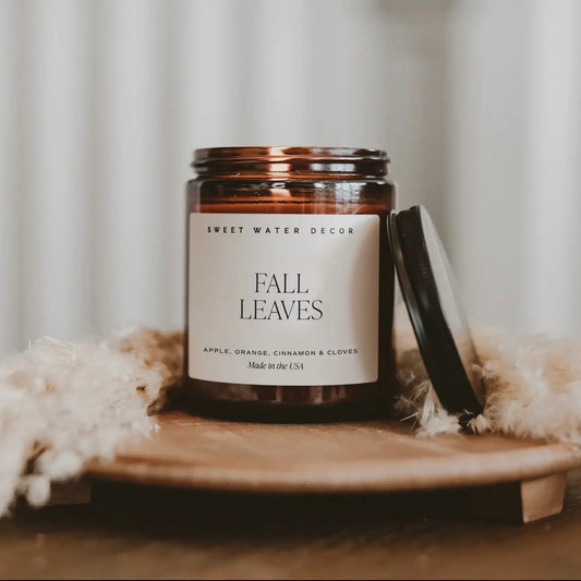 fall leaves candle