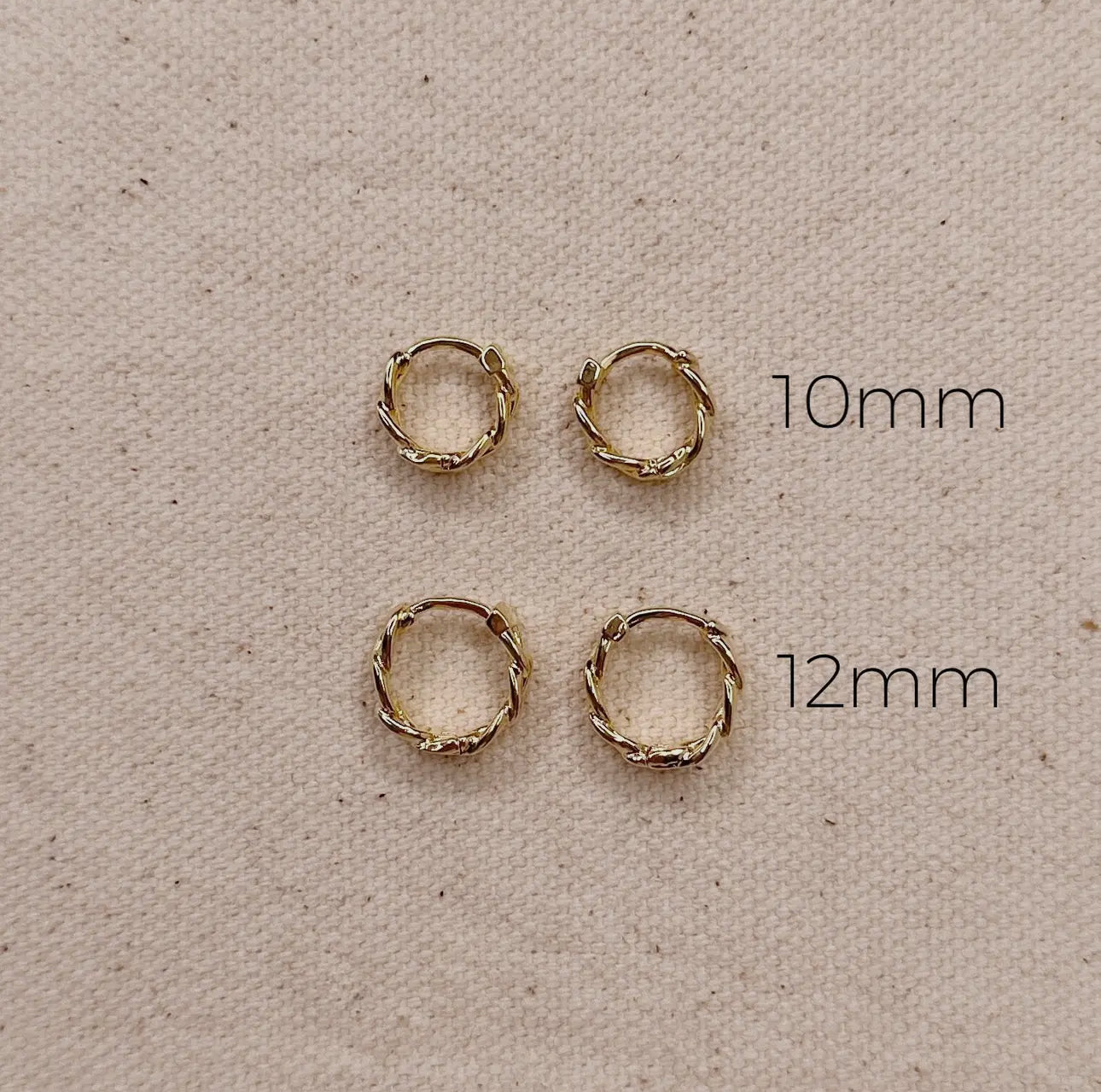 18k gold filled cuban chain hoop earrings