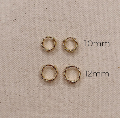 18k gold filled cuban chain hoop earrings