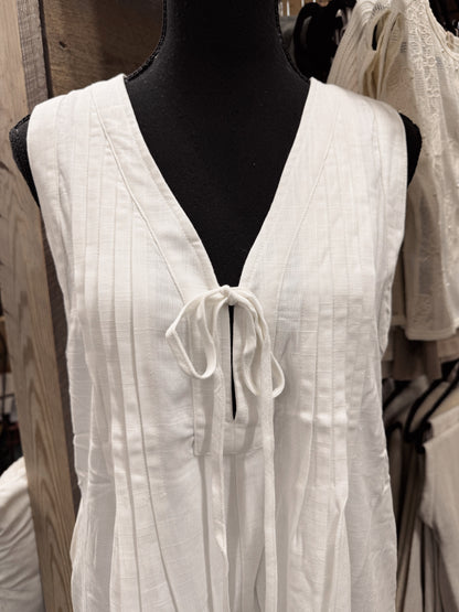 white tie front romper