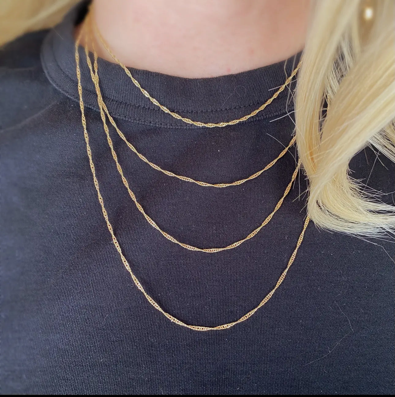 18k gold filled singapore chain