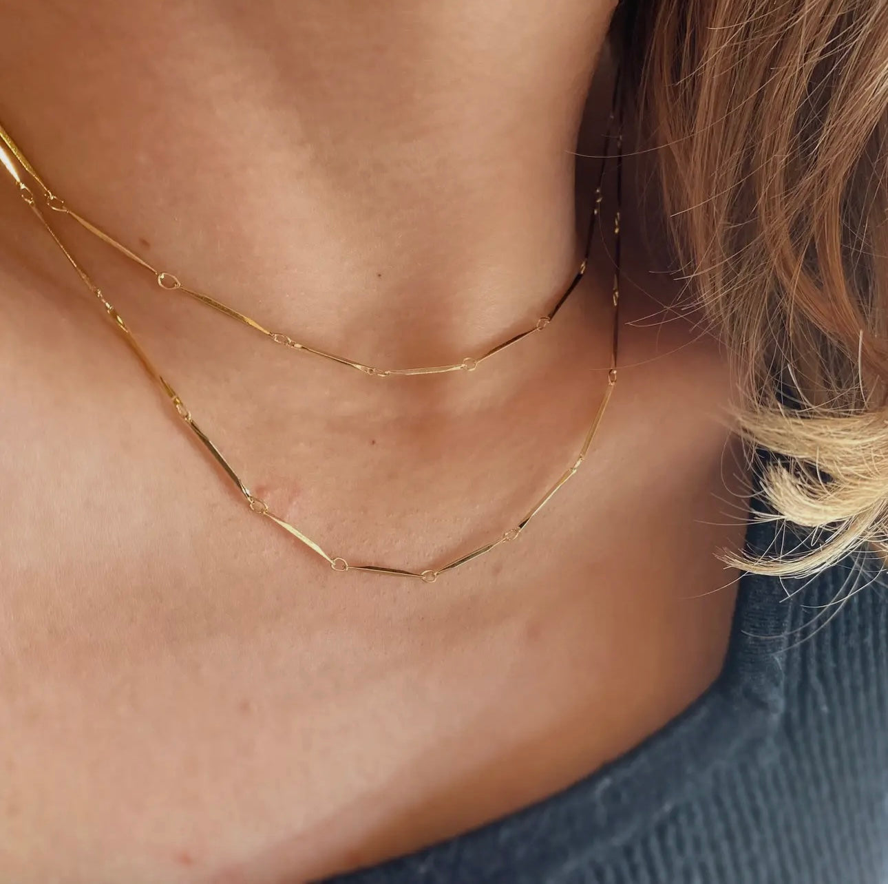 18k gold filled diamond cut straw chain