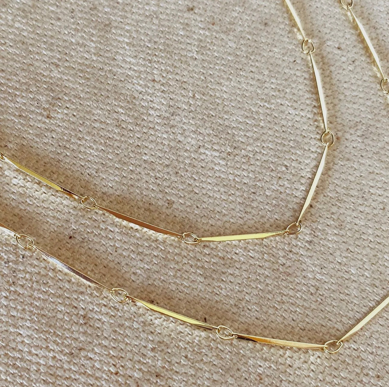 18k gold filled diamond cut straw chain