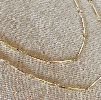 18k gold filled diamond cut straw chain