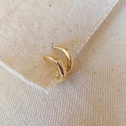 18k gold filled artisan style clicker hoop earrings