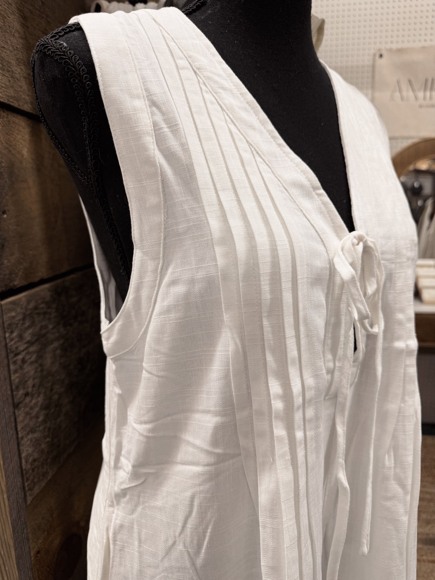 white tie front romper