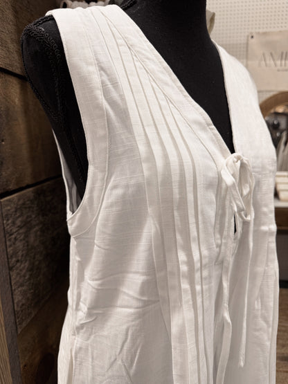 white tie front romper