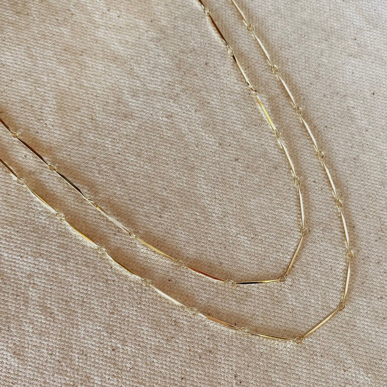 18k gold filled diamond cut straw chain