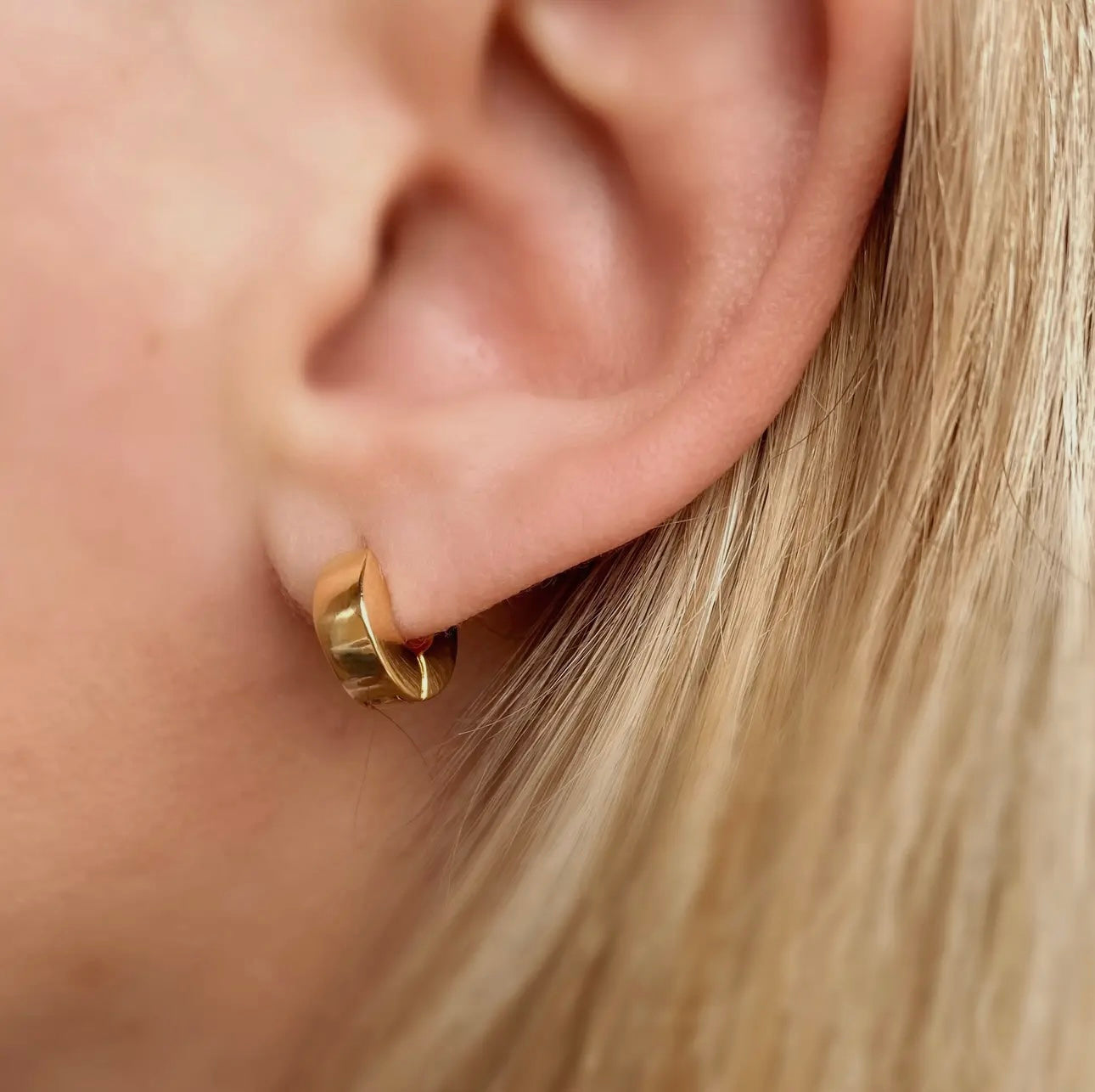 18k gold filled mini chunky hoops