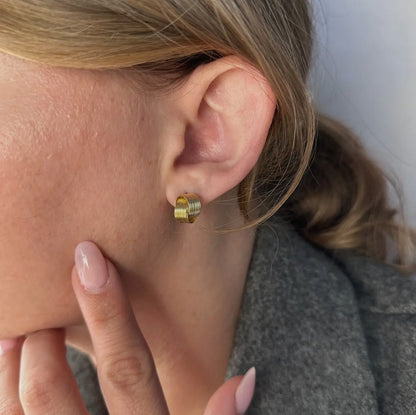 18k gold filled wire knot stud earrings