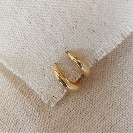 18k gold filled artisan style clicker hoop earrings