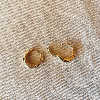 18k gold filled artisan style clicker hoop earrings
