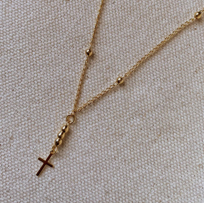 18k gold filled simple cross necklace