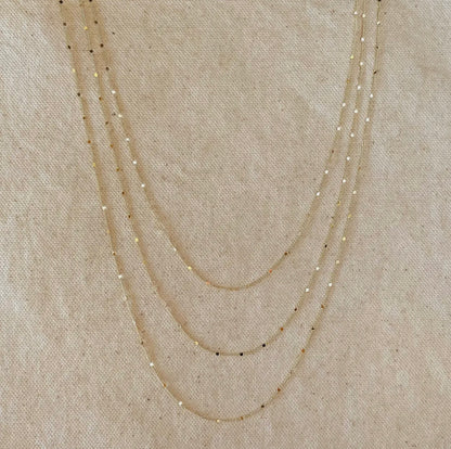 18k gold filled curb chain with pressed detail