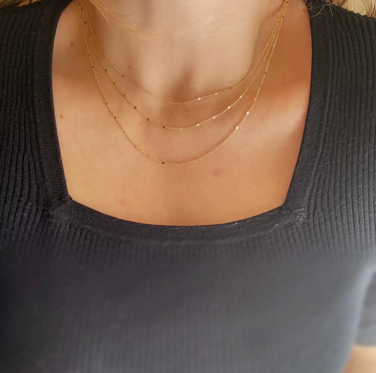 18k gold filled curb chain with pressed detail
