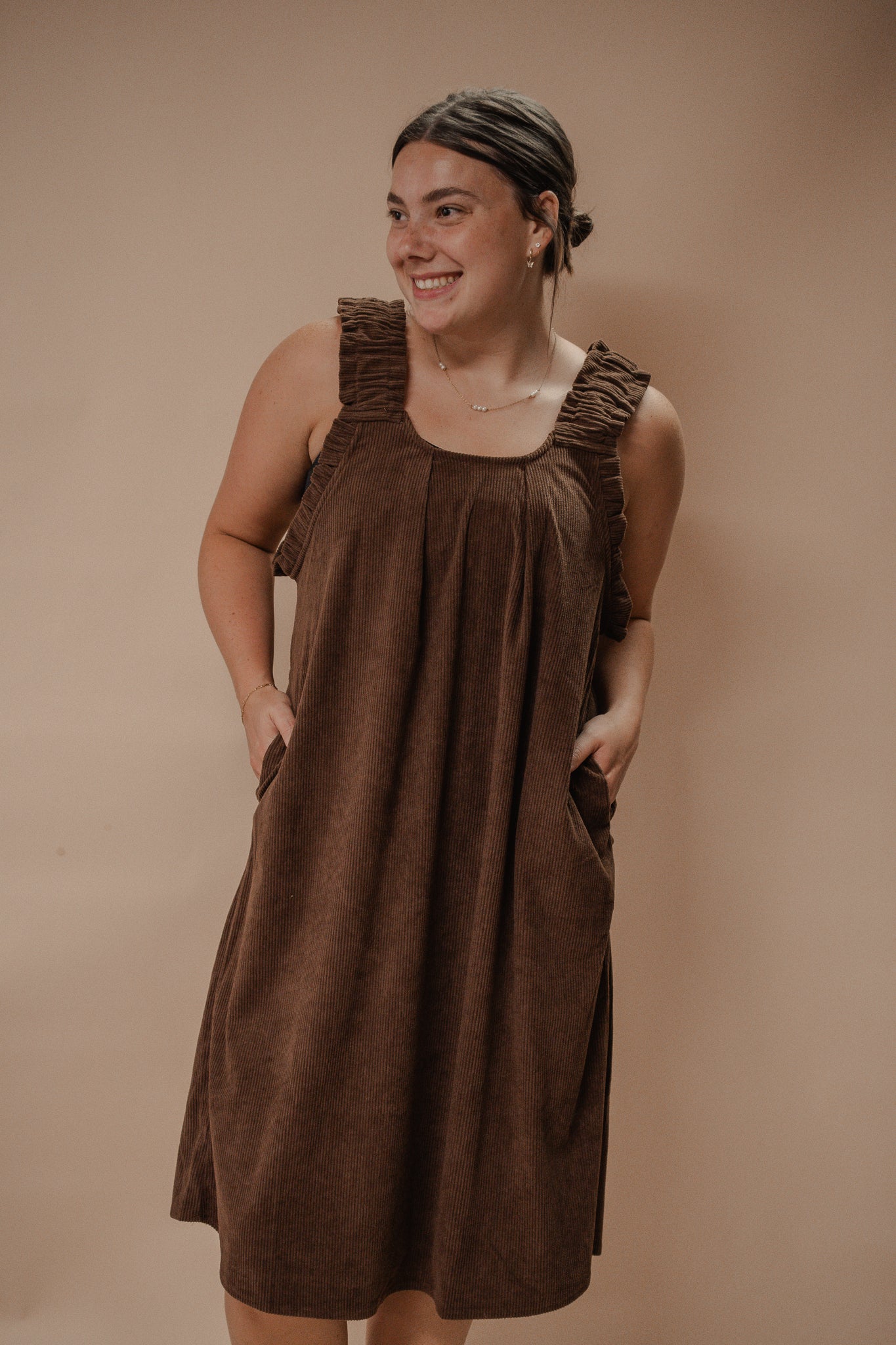 corduroy midi dress