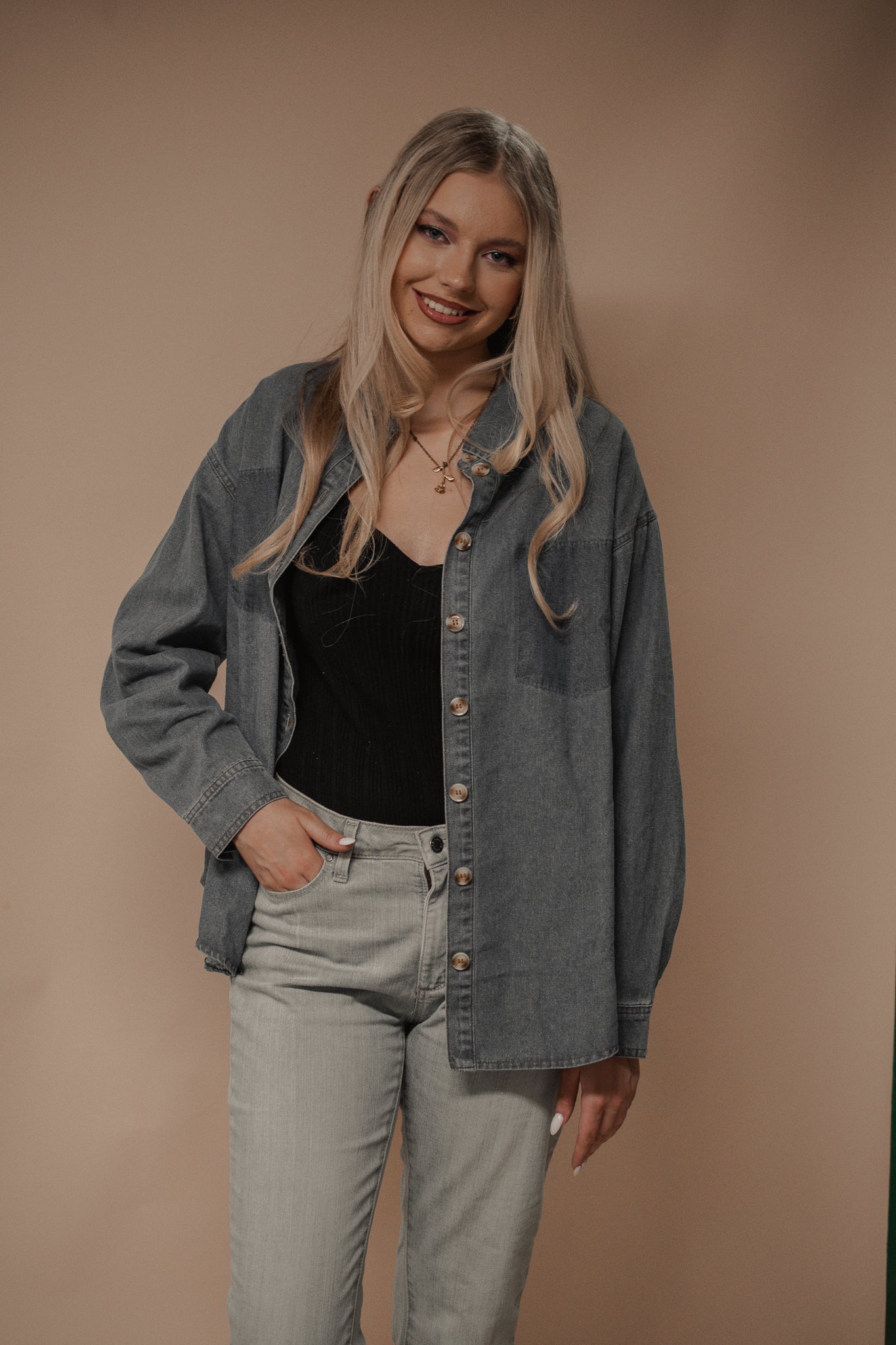 denim button down